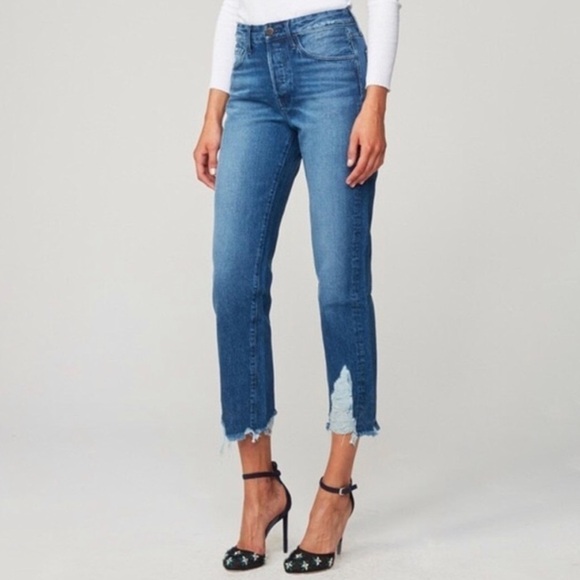 3X1 Higher Ground Straight Barrel Leg Crop Jeans Raw Chewed Hem Rushmore Wash 28 - Picture 3 of 16